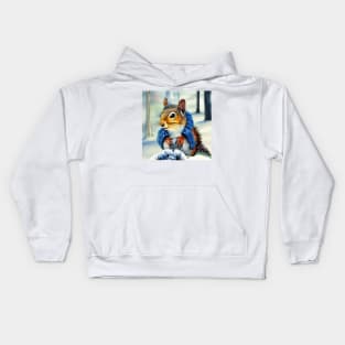 Squirrel in Winter Moods Kids Hoodie